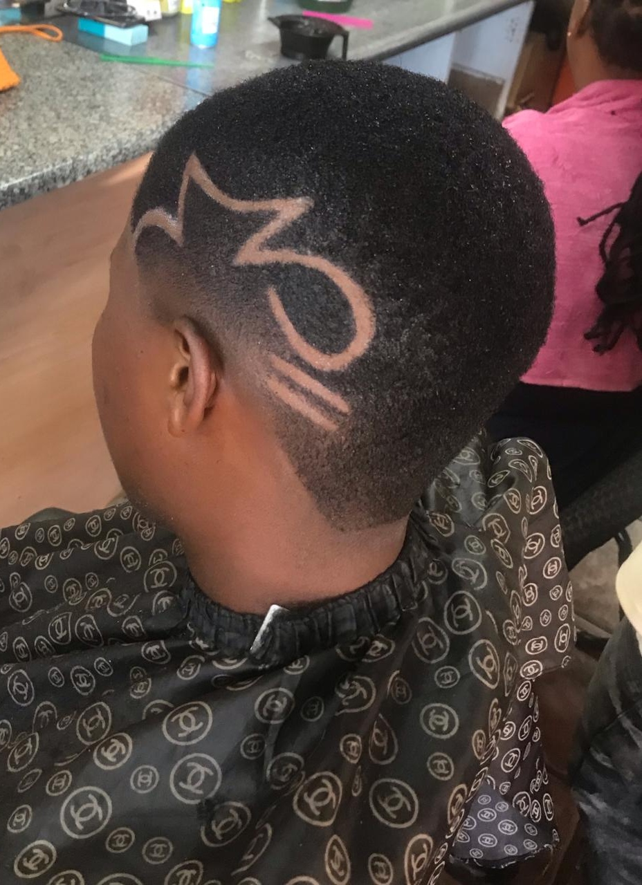 /Fade hair with dye and design #client